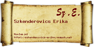 Szkenderovics Erika névjegykártya