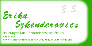 erika szkenderovics business card